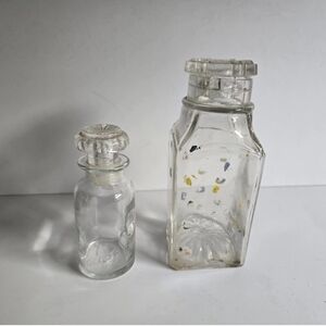 Glass Jar Lot Of 2 Vintage